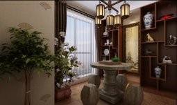 中式休闲娱乐间效果图