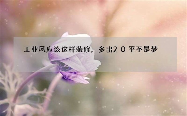 工业风应该这样装修，多出20平不是梦