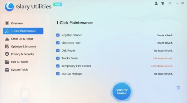 Glary Utilities free optimization software