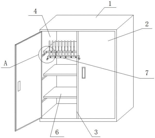 一种具有拦阻保护结构的密胺塑料餐具存放柜的制作方法