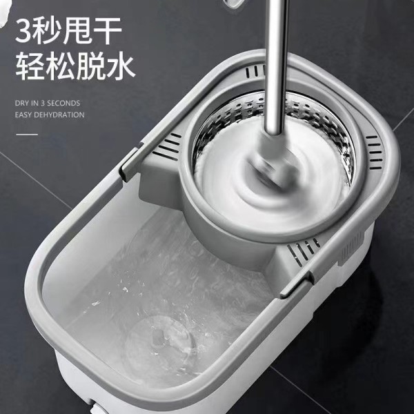 免手洗旋转拖把家用懒人拖把双驱动拖布桶