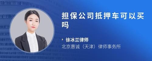 担保公司抵押车可以买吗