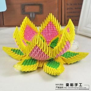 奕耘手工作业创意diy家居摆件宝莲灯莲花灯三角插折纸材料包成品