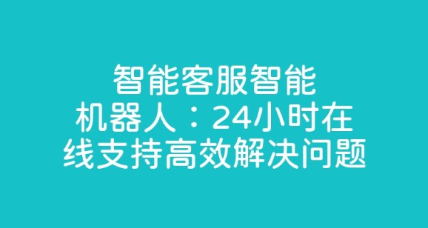 智能客服智能机器人:24小时在线支持高效解决问题