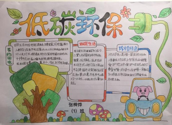 美丽广东我的家低碳达人我做主手抄报作品展示一1五年级