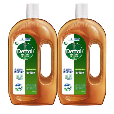 滴露(Dettol)消毒液1.2L*2瓶杀菌除螨 家居室内 宠物环境消毒 儿童宝宝内衣 衣物除菌剂