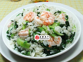 虾仁青菜炒饭