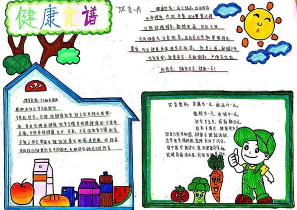 一日三餐的健康食谱手抄报健康食品手抄报