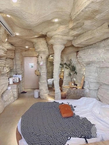 ✔看青山绿水全景落地窗双人浴缸～