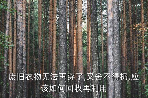 废旧衣物无法再穿了,又舍不得扔,应该如何回收再利用