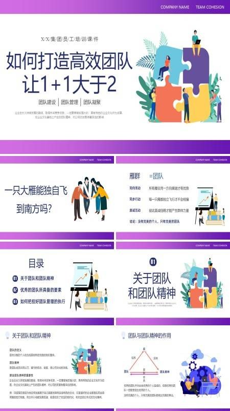 如何打造高效团队让1加1大于2企业员工培训PPT
