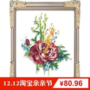 衍纸材料包富贵平安图diy手工折纸卷纸画艺术装饰画成品定制包邮