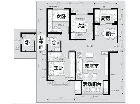 改楼梯位/改善采光