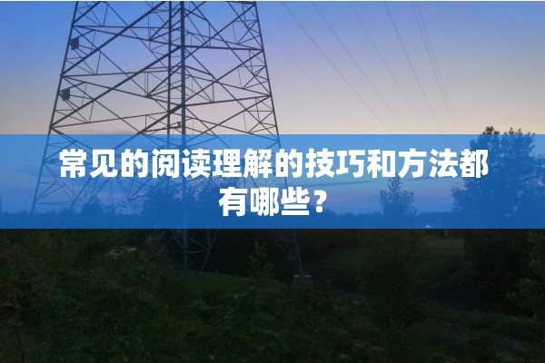 常见的阅读理解的技巧和方法都有哪些？