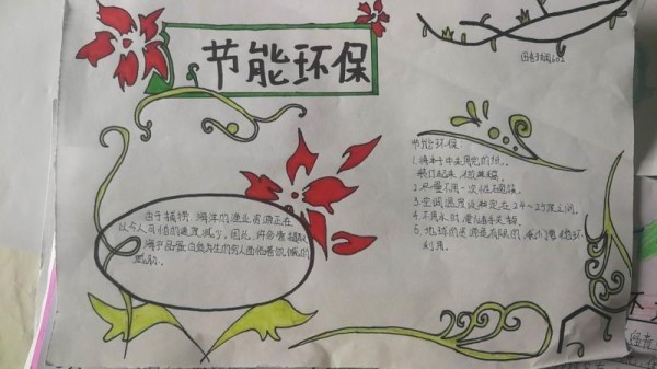 博罗县惠博小学《节能环保手抄报》作品展