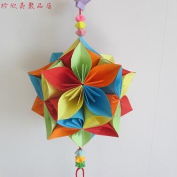 中秋节幼儿手工折纸手拉合手工折纸灯笼图片装饰折纸3款简单的灯笼折