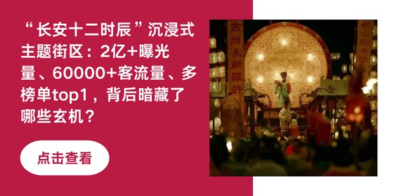 “长安十二时辰”沉浸式主题街区：2亿+曝光量、60000+客流量、多榜单top1，背后暗藏了哪些玄机？