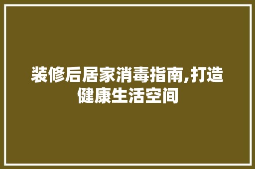 装修后居家消毒指南,打造健康生活空间 第1张 装修后居家消毒指南,打造健康生活空间 灯具安装与更换