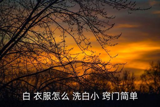 白 衣服怎么 洗白小 窍门简单