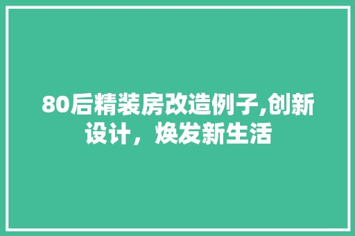 80后精装房改造例子,创新设计，焕发新生活 第1张 80后精装房改造例子,创新设计，焕发新生活 家居清洁