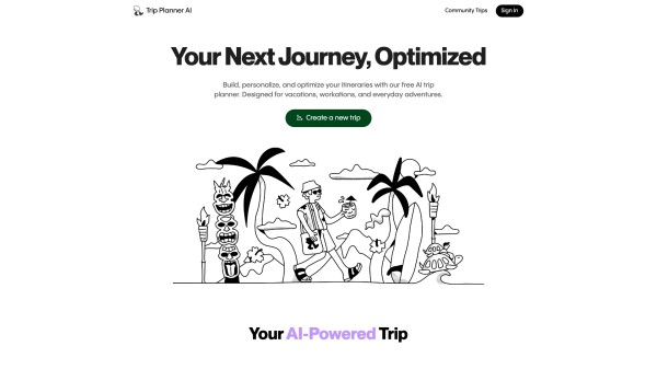 Trip Planner AI 主页截图