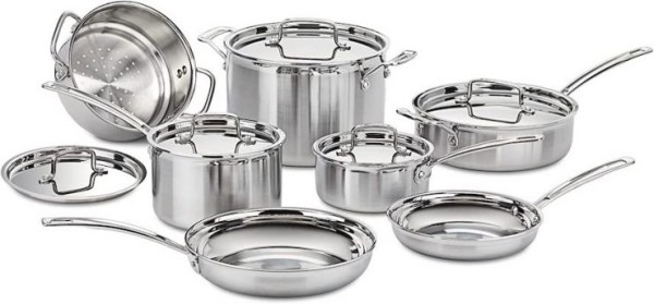 最佳质感不锈钢锅套装：Cuisinart MCP 12N 12 Piece Cookware Set 740x345 1