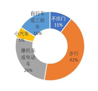 图2 老年村民日常出行方式