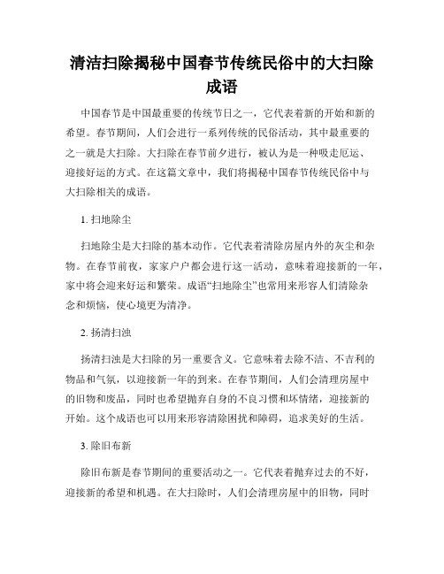 清洁扫除揭秘中国春节传统民俗中的大扫除成语