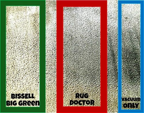 Bissell的大绿地毯清洗机和Rug Doctor 专业的租用地毯清洗机做了对比