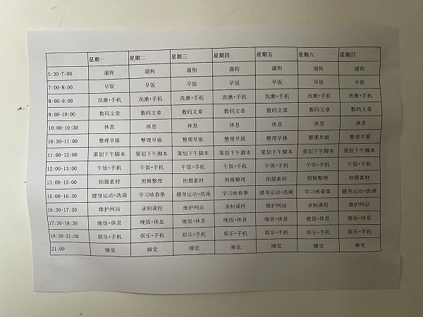 自律与充实——把计划列成表格