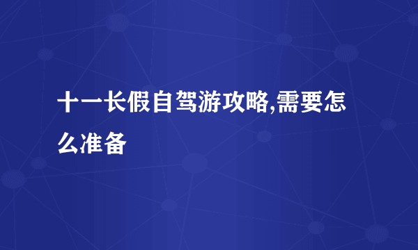 十一长假自驾游攻略,需要怎么准备