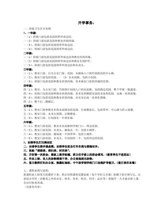 班级卫生区分布图