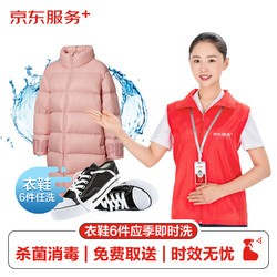 JINGDONG 京东 洗衣服务 衣鞋任洗6件 上门取送 干洗服务水洗去渍熨烫杀菌