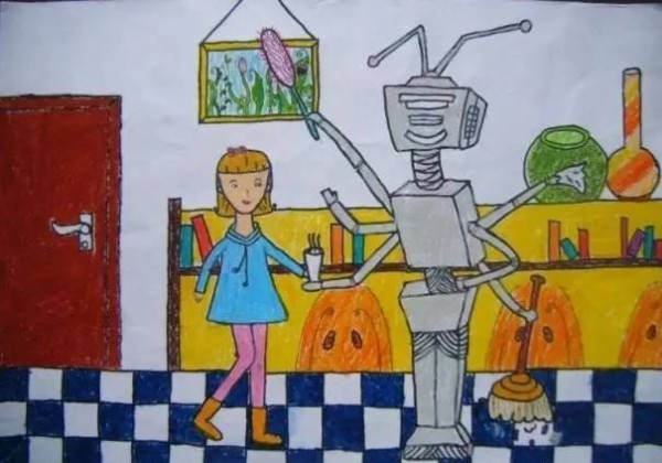 家务机器人简笔画 家务机器人简笔画简单