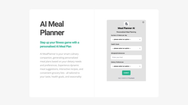 AI Meal Planner主页截图