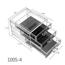 纳然 Narun 61290 透明化妆品收纳盒 小号三抽 塑料 防尘