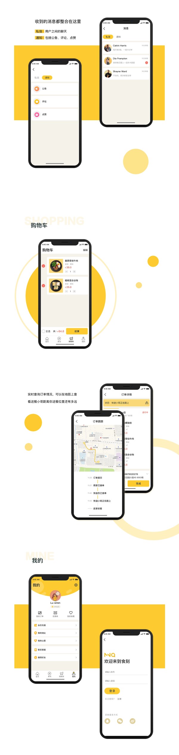 食刻APP-营养健康餐饮 iPhoneX设计