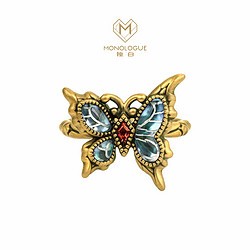 CHOW TAI FOOK 周大福 MONOLOGUE北纬三十度古巴比伦流光蝴蝶复古黄金戒指MR1554