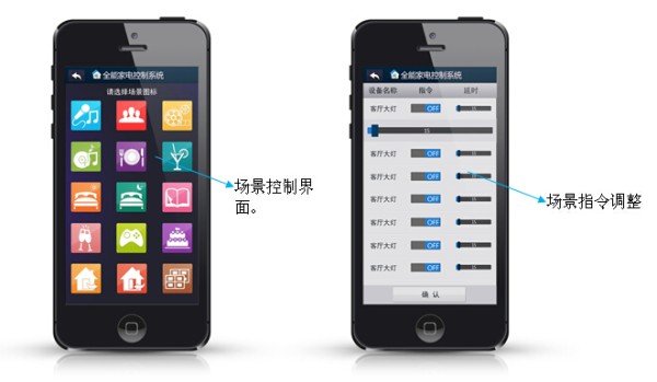 Android/IOS版全能家电手机APP（手机智能家居APP)场景控制界面说明