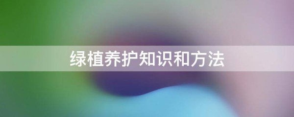 绿植养护知识和方法