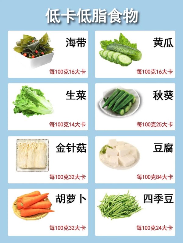 低卡食物清单大全