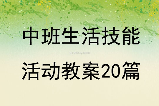 中班生活技能活动教案20篇