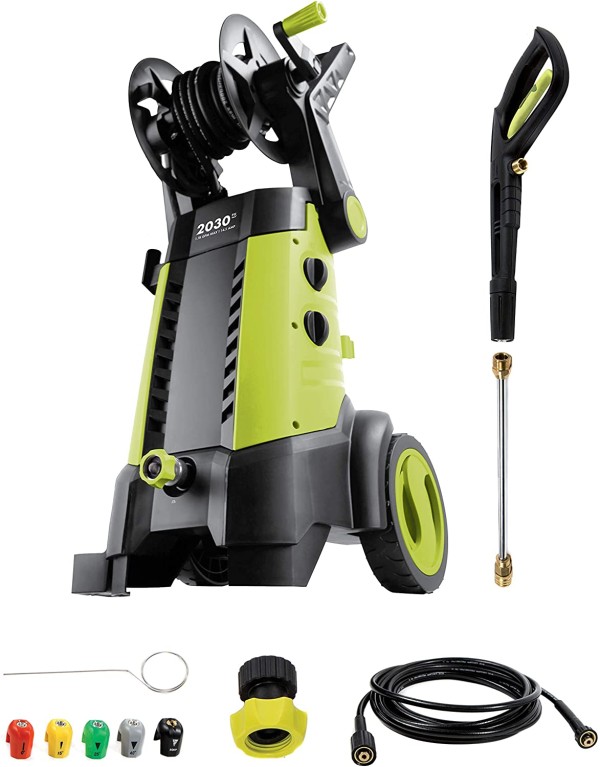 最佳长距离使用轻型高压水枪：Sun Joe SPX3001 2030 PSI 1.76 GPM 14.5 AMP Electric Pressure Washer