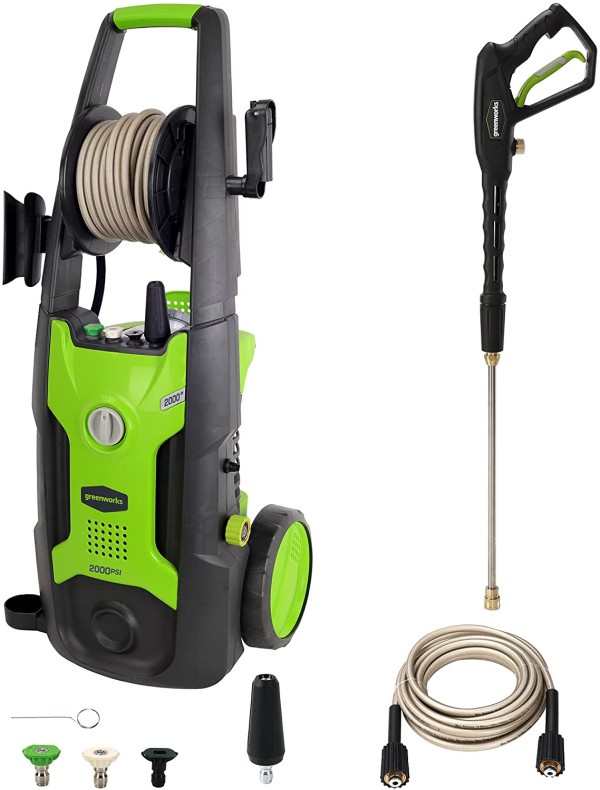 最佳性能电动高压水枪：Greenworks 2000 PSI 13 Amp 1.2 GPM Pressure Washer