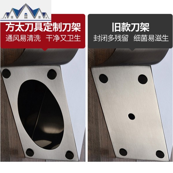 不锈钢刀架厨房用品刀具定制套装刀座收纳架多功能架子菜刀置物架 三维工匠高清大图