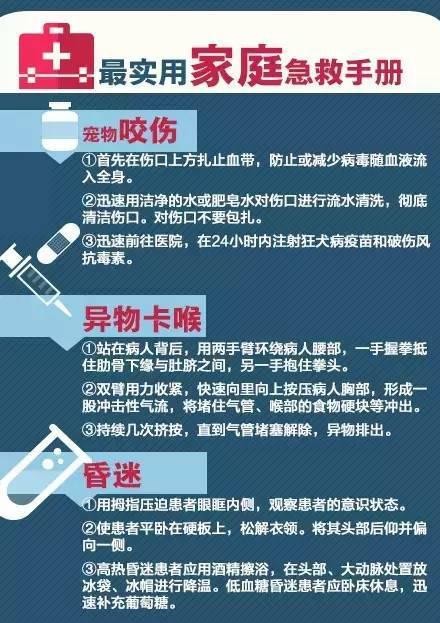 最实用最全的家庭急救方法，你会处理几种？