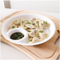 创意多功能饺子盘 食品级PP双层沥水盘 带醋碟水饺盘大号）8720