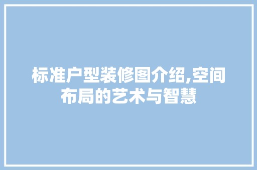 标准户型装修图介绍,空间布局的艺术与智慧 墙面材料