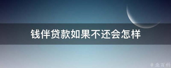 钱伴贷款如果不还会怎样