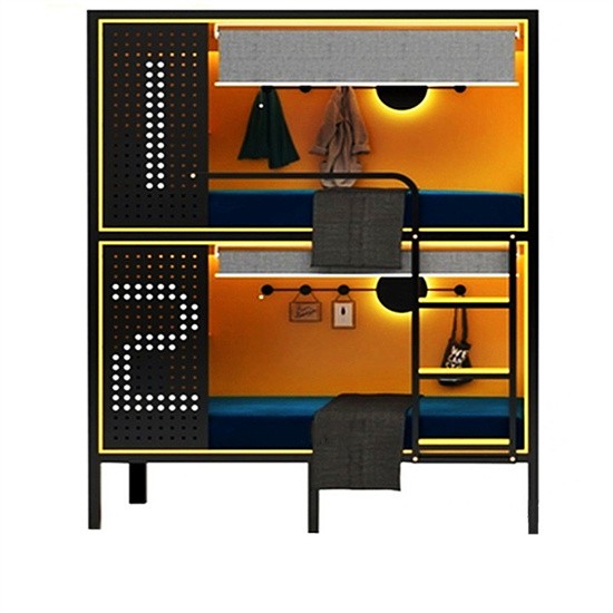 人才公寓床上下铺 主题公寓床封板铁床1米